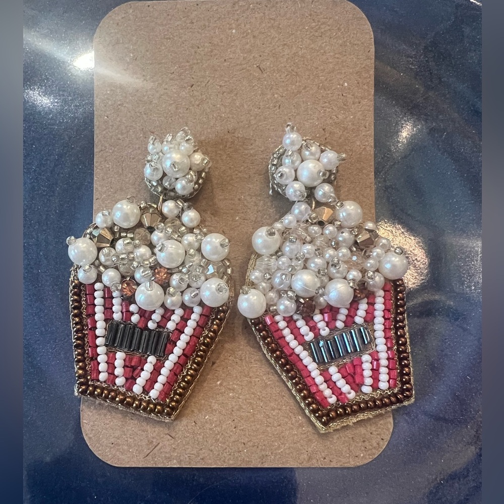 Popcorn Beaded Statement Earrings NEW
